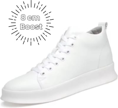 HeightBeast® Verhogende Casual Schoenen | onopvallend 8 cm langer | Liftschoenen | Langer worden | Hoge sneakers | Verhoogde zolen | Maat 37 | Wit