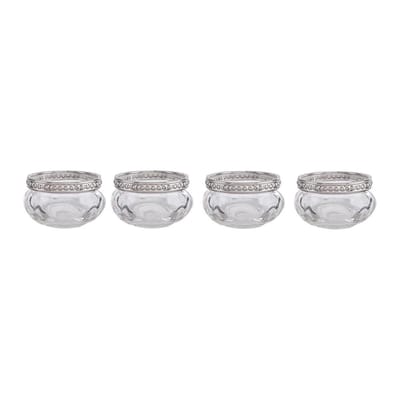 Clayre & Eef Theelichthouder Set van 4 Ø 6x3 cm Glas