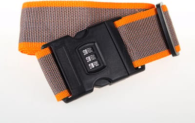 Kofferriem met cijfer slot, 2 stuks bagageriem, bagagestrap, verstelbare, kofferriemen met gesp, bagageriem, bagageriem,-Reizen-205cmX5cm-Oranje+Grijs