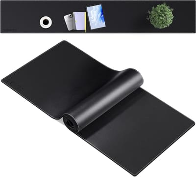 Console Tafelhoes van Leer voor Smalle Sofa Tafel en TV Meubel - Bescherming en Stijl (180x30cm, Zwart)