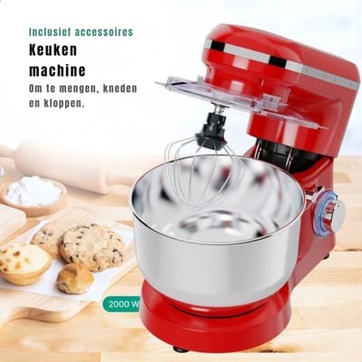 DYNA® Mixer met mengkom - Mixer - Mixer met mengkom keukenmachine - Rood - ‎39x 24x 31cm; 6.3 kg