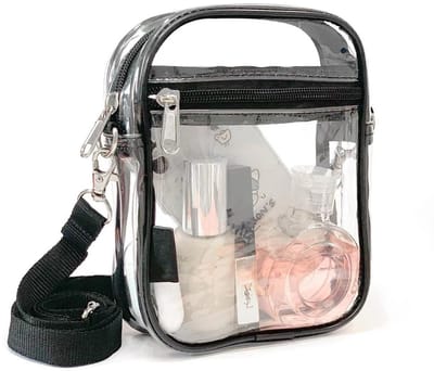 Dailygoods- Schoudertas Waterdicht - Transparant PVC - Verstelbare Schouderband - Ruime Hoofdvak - Unisex - Ideaal voor Concerten - Handtas