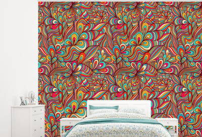 Behang - Fotobehang Design - Jaren 70 - Fantasy - Kleur - Breedte 300 cm x hoogte 240 cm