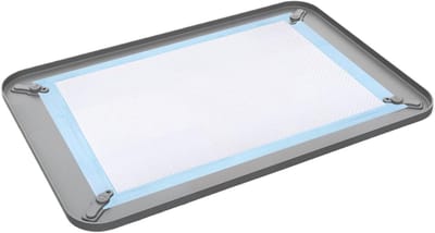 Hondenpotje tray - Puppy pad houder - Zindelijkheidstraining thuis - Lekvrij ontwerp - 23.3L x 17.3W cm - Zilver
