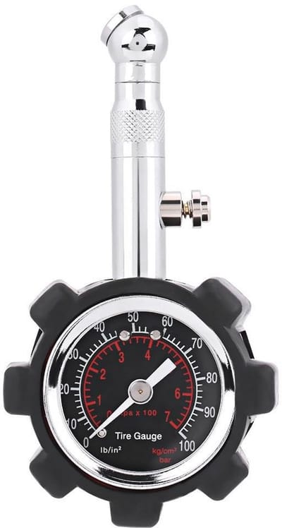 Nauwkeurige Bandenspanningsmeter voor Vrachtwagens, Auto's en Motorfietsen - Handmatige Meting tot 100 PSI
