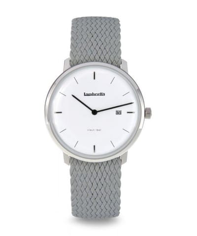 Lambretta Volta 39 Perlon Silver White Grey 39mm