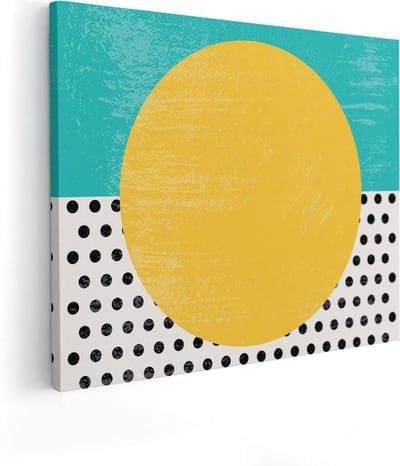 Artaza Canvas Schilderij Geometrisch - 50x40 cm - Wanddecoratie Abstract - Muurdecoratie Woonkamer - Schilderijen Op Canvas