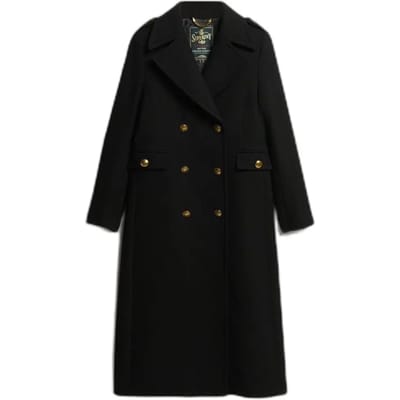Superdry - Dubbele rij knopen wollen mantel - Dames - Jassen