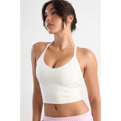 Dames Dsgn Studio Ultra Sculpt Top Met Gekruiste Bandjes Op De Rug | Cream | Maat: XS