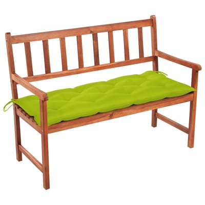 vidaXL - Tuinbank - met - kussen - 120 - cm - massief - acaciahout