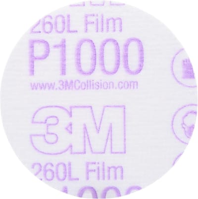3M Hookit Finishing Film Abrasive Disc 260L, 00909, 3", P1000, 50 schijven per doos