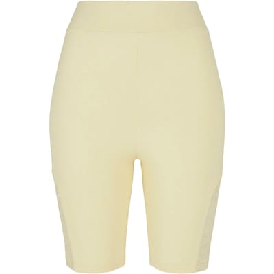 Urban Classics - High Waist Lace Inset Korte cycle broek - XS - Geel