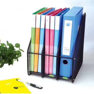 Postbakje - Brievenbakje 3 vakken - Documentenhouder - Brievenhouder Metaal - Tijdschriftenhouder - Bureau organizer