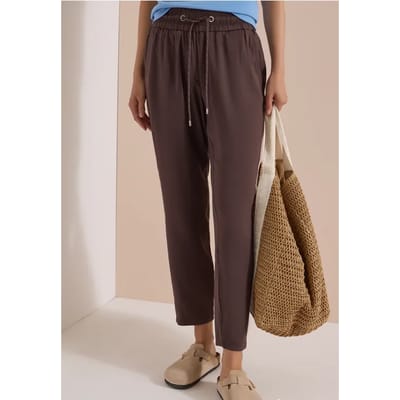 Mid Waist Slim Leg broek in Loose Fit