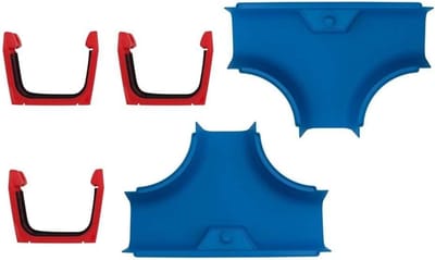 AquaPlay Waterbaan T-stuk - Waterbaan Accessoire - Spelen met Water - Verbindend Stuk - Standaard Maat - Blauw Rood
