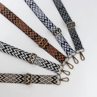 Verstelbare Schouderband voor Tassen, 3.8 cm Breed, Lengte 70-135 cm, Vervangende Tasband voor Duffle en Laptoptassen, Bronzen Gesp, Zwart/Geel