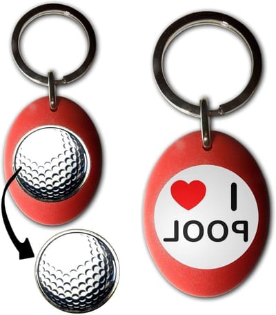I Love Pool - Golf Ball Marker sleutelhanger, Rood, one size