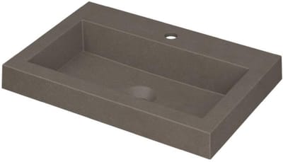 INK Dock Wastafel Quartz met 1 Kraangat - 600x400x60 mm - Quartz Beton
