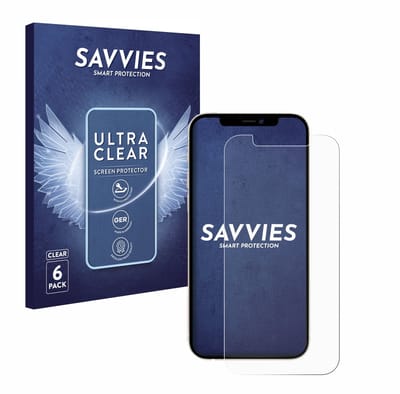 Savvies - Screenprotector voor Apple iPhone 12 / 12 Pro - Folie Beschermfolie transparant 6 Stuks