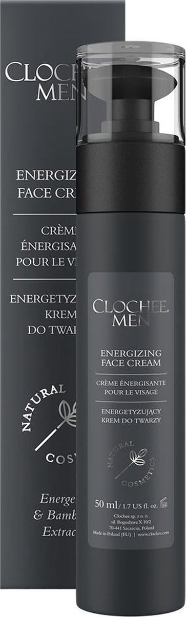 Clochee® - Energieke Gezichtscrème - voor mannen - feromoon verhogend - 100% natuurlijk - alle huidtype - ECO - 50ml
