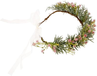 Bloemenkroon Hoofdband - Bruid Haaraccessoire - Bruiloft Versiering - Handgemaakt Kunstwerk - 23 cm Breed - Gekleurd