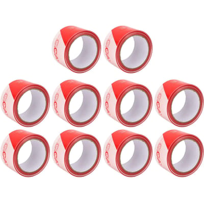 10 stuks Gevaar Waarschuwing Veiligheidsstreep Rood Wit PE Voorzichtigheidstape Intrekbaar Isolatie Bouw white
