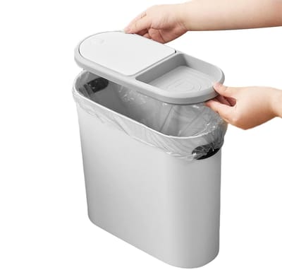 Vuilnisemmer 10 Liter - Prullenbak met deksel - Afval Beheer - Compact Hoekontwerp - 331 x 166 x 34 cm
