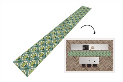 Keukenloper 400x50 cm - Keukenmat vinyl Retro - Design - Jaren 70 - Bloem - Keukenmatten loper - Keuken vloerkleed tapijt