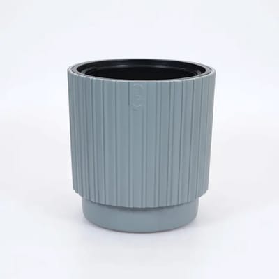 Vita bloempot grijs Mika Cyli 30cm doorsnee + voor binnen en buitenhuis + uv / vorstbestendig + binnenpot met handvaten