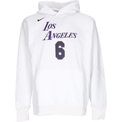 Herenhoodie Nba City Edition Essential fleecehoodie nr. 6 Lebron James Loslak wit
