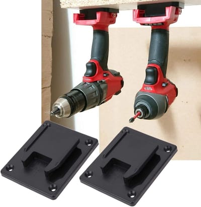 Robuuste Machine Stand Basis voor Power Tools, 2 Stuks 3.7 x 3 x 0.8 inch ABS Platen, Geschikt voor M18 18V en Dewalt Gereedschap, Ideaal voor Wandmontage en Opslag