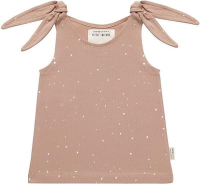 Little Indians Tanktop Dots Meisjes Katoen Bruin Maat 134