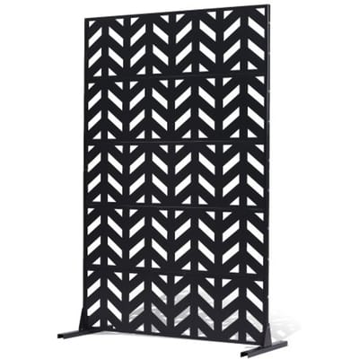 VEVOR Vouwscherm, 120x50,8x183 cm, Buitenkamerverdeler, Vrijstaande Scheidingswand met Standaard, Decoratief Tuinscherm, Kamerverdeler voor Balkon, Terras, Binnen, Zwart