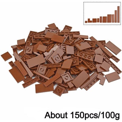 150 Stuks Bulk Gladde Platte Bouwsteen 1X1 1X2 1X6 Stippen Dunne Tegelstenen Voor Kind Leduo Speelgoed Gemengde Deeltjes Compatibel