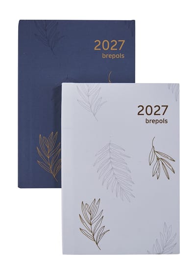 Brepols agenda 2027 - DELTA [0.834] - TROPICAL FLOWERS - Zakagenda - 1 week op 2 pagina's - Weekoverzicht - Donkerblauw - 8.1 x 12 cm/Klein formaat!!