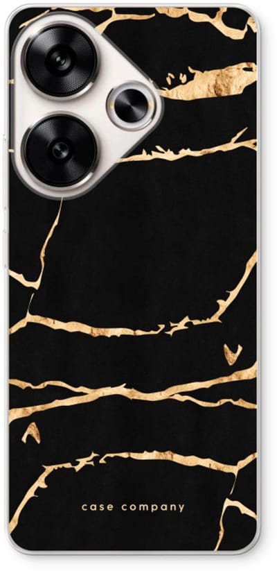 Case Company® - Hoesje geschikt voor Xiaomi Poco F6 hoesje - Gouden marmer - Soft Cover Telefoonhoesje - Bescherming aan alle Kanten en Schermrand