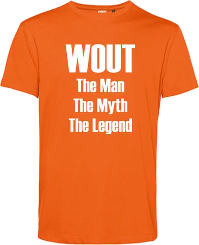 T-shirt WOUT The Man The Myth The Legend | Holland |Oranje Shirt| Koningsdag kleding | Oranje | maat XS