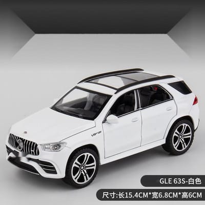 1:32 Amg Gle 63S Suv Velg Auto Model Diecast Pull Back Metalen Voertuigen Simulatie Model Auto Interieur Ornamenten Cadeau gray