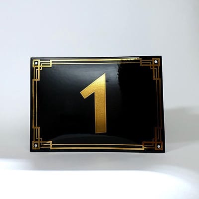 Art deco | jaren ’30 | luxe emaille huisnummer - 1