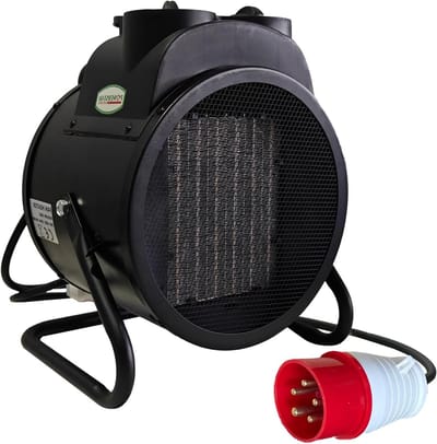 Elektrische Ventilatorverwarming - Ruimteverwarmer Krachtig - Werkplaats Verwarmen - Instelbare Temperatuurregeling - 5000 Watt - Zwart