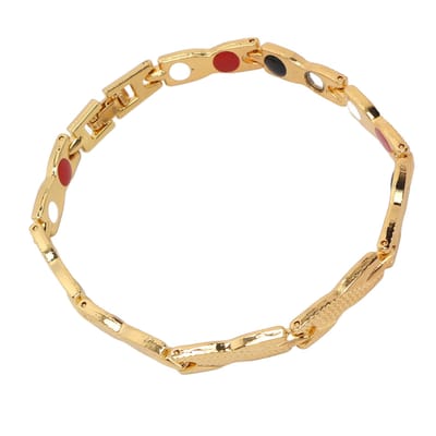 Dames Magnetische Armband Titanium Staal Bevordert Ontspanning Balans Slaap Stijlvolle Armbanden goud