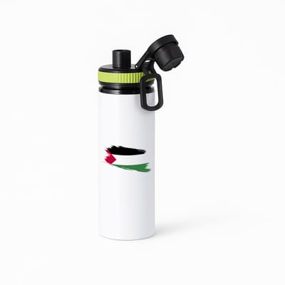 Hacebo® - Palestina vlag waterfles met draaidop groen - Palestina - mensen die liefde willen geven aan Palestina - degene die van Palestina houden - supporten - oorlog - verjaardagscadeautje - gift - geschenk - kado - water fles - 850ML