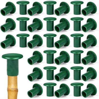 Bamboe Stok Beschermers - Rietkapjes Plantstok - Tuin Veilig Maken - Voorkomt Rot - 36 Stuks - Groen
