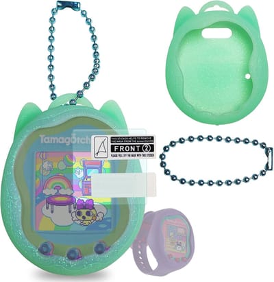 Beschermhoes Virtuele Dieren - Accessoires Set - Apparaat Beschermen - Zachte Siliconen Huid - 6.99 x 5.49 cm - Turquoise