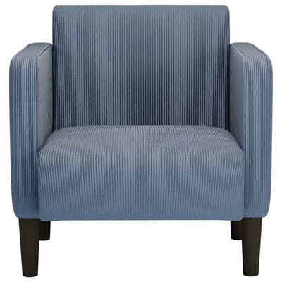 vidaXL - Fauteuil - met - armleuningen - 54 - cm - corduroy - stof - blauw