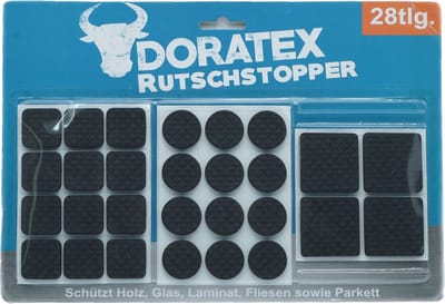 Doratex Meubelvilt - 28-delig - zwart - zelfklevend - antislip - vloerbeschermers