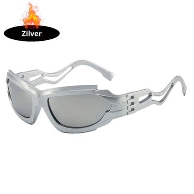 Livano - Festival Bril - Rave - Space - Techno - Freaky Glasses - Heren - Dames - Zonnebril - Zilver