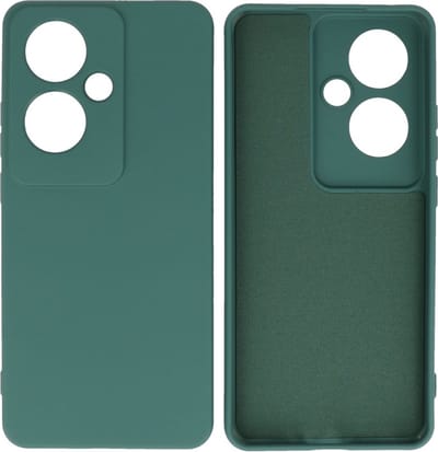 Hoesje Geschikt voor OPPO Reno 11F - Fashion Telefoonhoesje Backcover - Siliconen Hoesje - Donker Groen