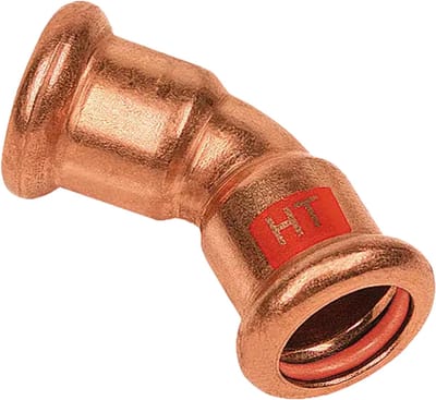 Bonfix Pressfitting roodkoper SOLAR Bocht 45� - 15 x 15 - 2 x press - (m-profiel)