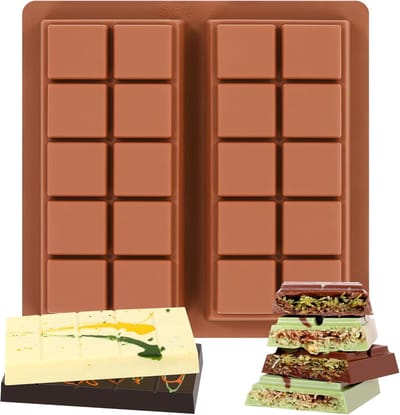 Dubai chocolademal met een diepte van 1 inch, siliconen chocoladereepmal – anti-aanbak, flexibel, voor grote en dikke zelfgemaakte chocolade, snoepjes en desserts, set van 1 stuk.